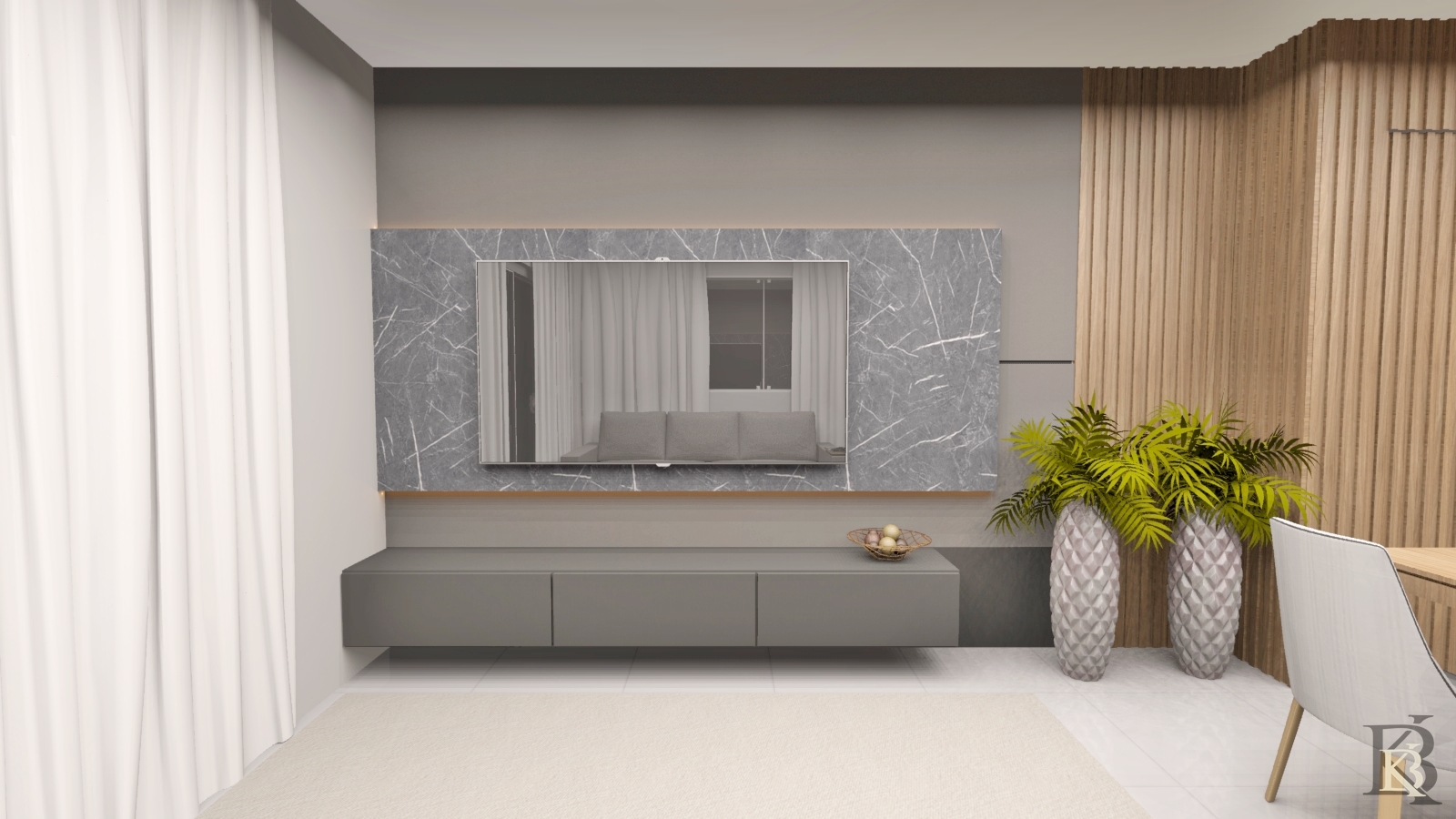Sala de Estar Mármore — Residencial · Living